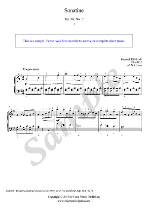 Kuhlau : Sonatina in G Major, Op. 88, No. 2 (1/3)