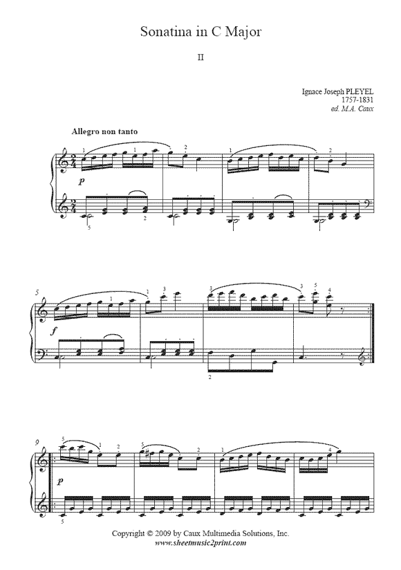 Pleyel : Sonatina in C Major (II)
