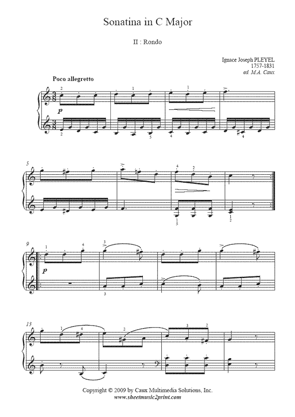 Pleyel : Sonatina in C Major (II : Rondo)