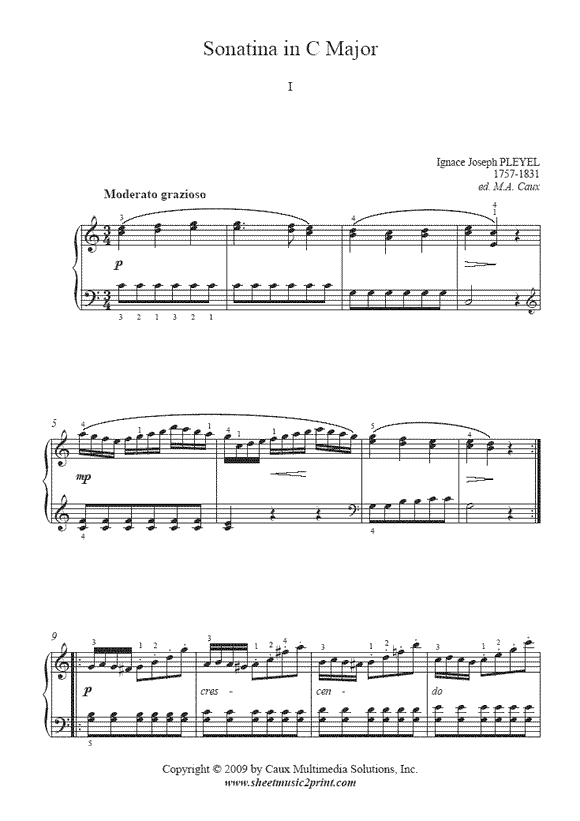 Pleyel : Sonatina in C Major