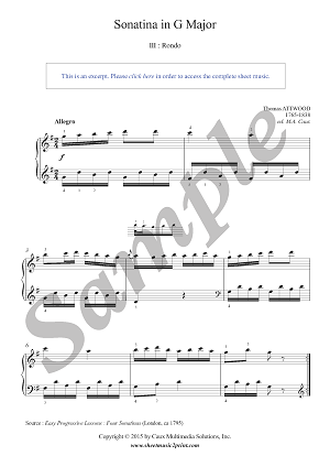 Attwood : Sonatina in G Major (III : Rondo)