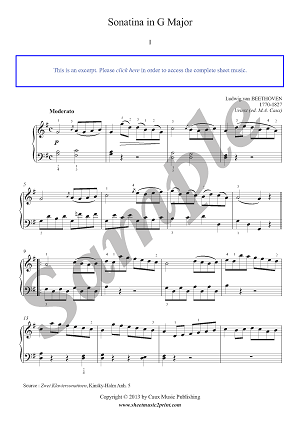 Sonatina in G Major, Anh. 5 (1/2) -- Urtext