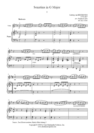 Sonatina in G Major (I : Moderato) - Arranged by F. Seitz