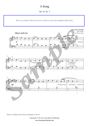 Gedike : Song, Op. 36, No. 3