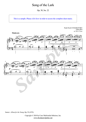 Song of the Lark, Op. 39, No. 22