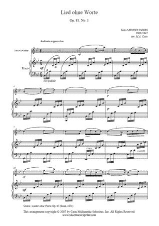 Song Without Words, Op. 85, No. 1