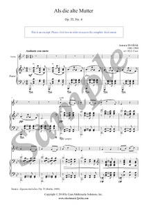 Dvorak : Songs My Mother Taught Me, Op. 55, No. 4