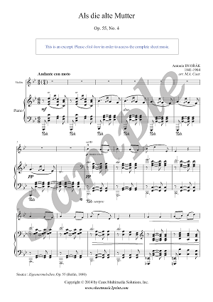 Songs My Mother Taught Me, Op. 55, No. 4