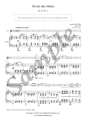 Songs My Mother Taught Me, Op. 55, No. 4