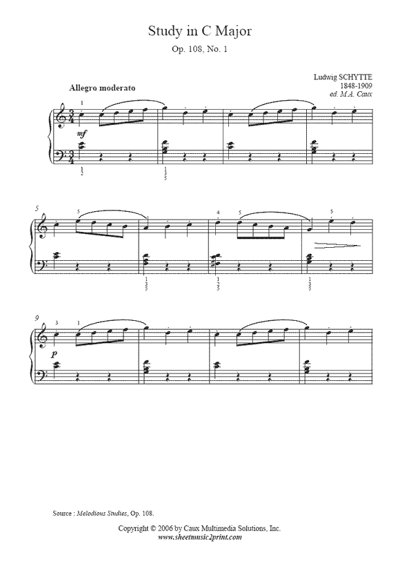 Schytte : Study Op. 108, No. 1