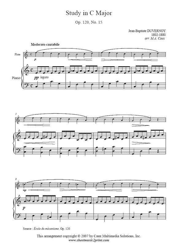 Duvernoy : Study Op. 120, No. 15 - Flute