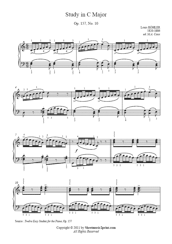 Köhler : Study Op. 157, No. 10