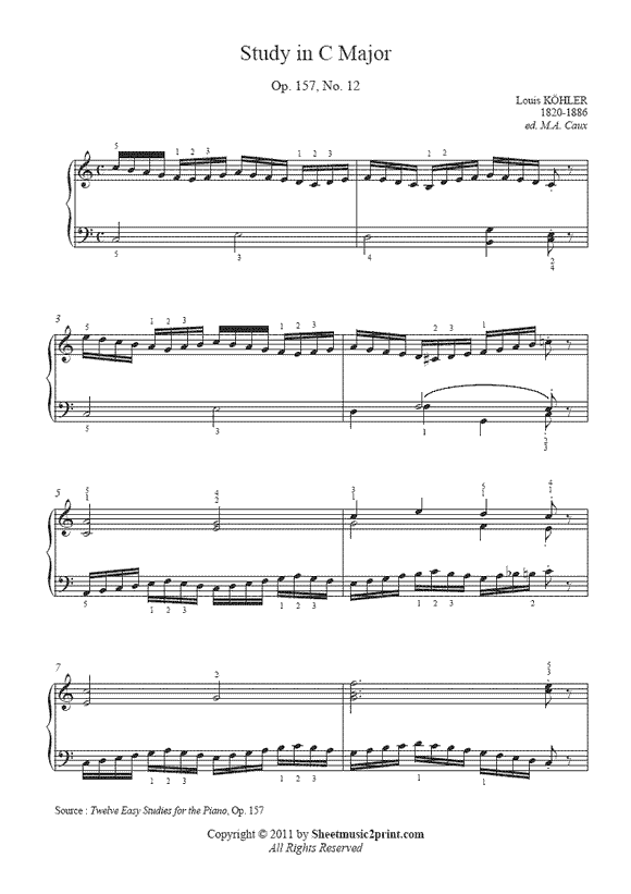 Köhler : Study Op. 157, No. 12