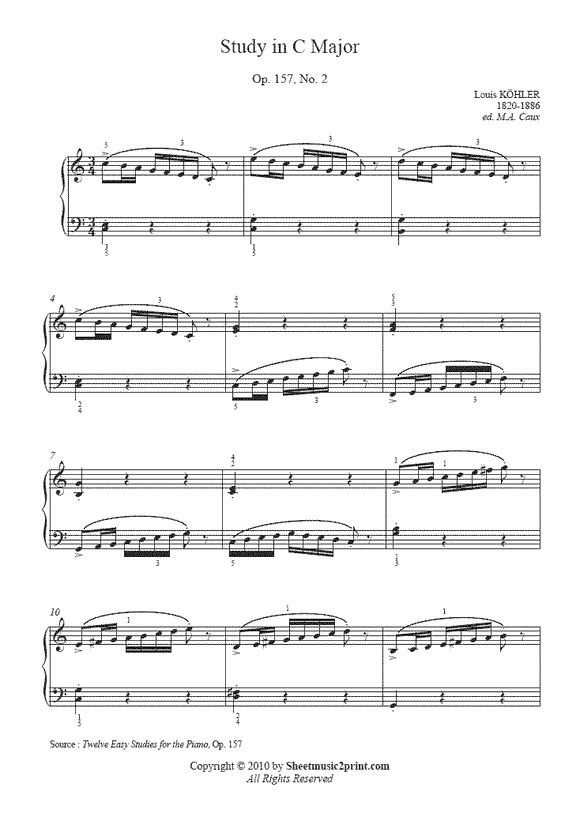 Köhler : Study Op. 157, No. 2