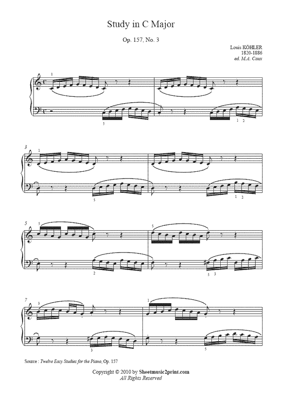 Köhler : Study Op. 157, No. 3