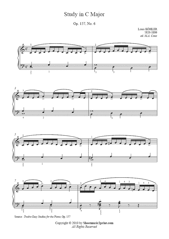 Köhler : Study Op. 157, No. 6