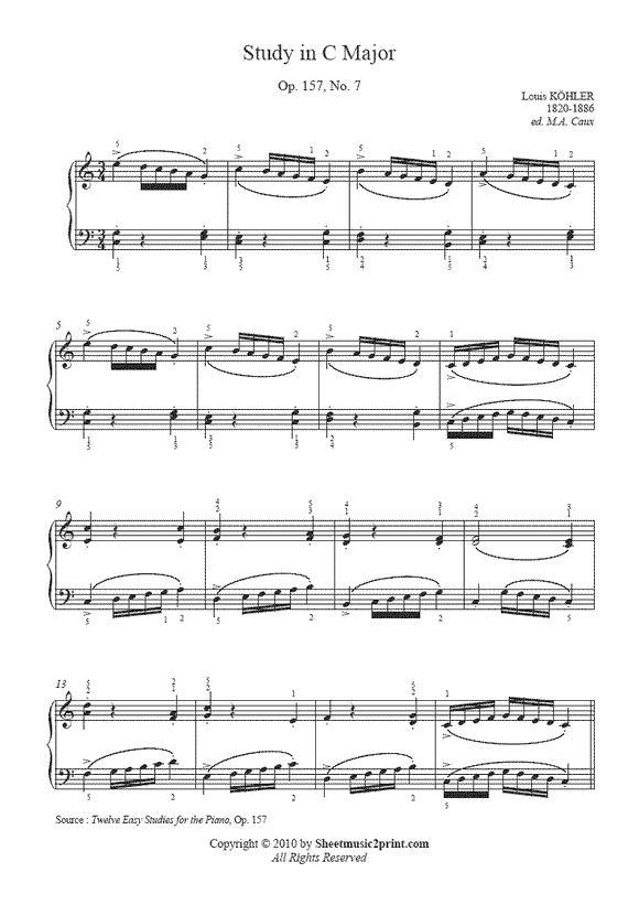 Köhler : Study Op. 157, No. 7