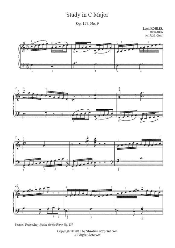 Köhler : Study Op. 157, No. 9