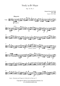 Kayser : Study Op. 20, No. 3 - Viola