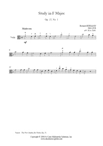 Hofmann : Study Op. 25, No. 1 - Viola