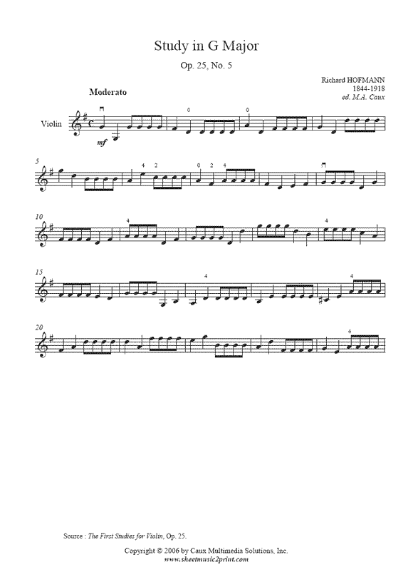 Hofmann : Study Op. 25, No. 5