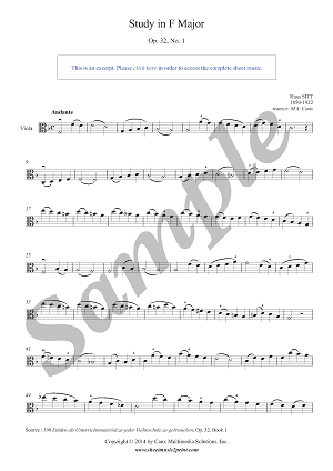 Sitt : Study Op. 32, No. 1 - Viola