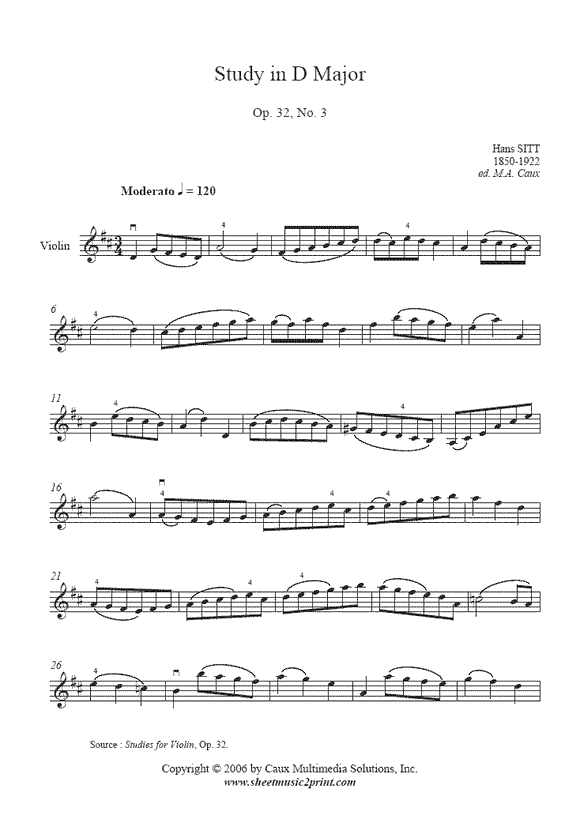 Sitt : Study Op. 32, No. 3