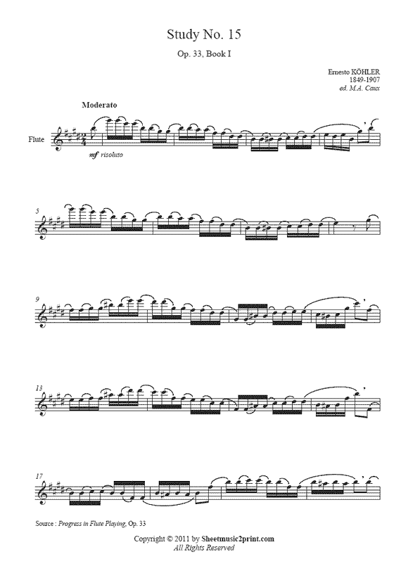 Köhler : Study No. 15, Op. 33, Book I