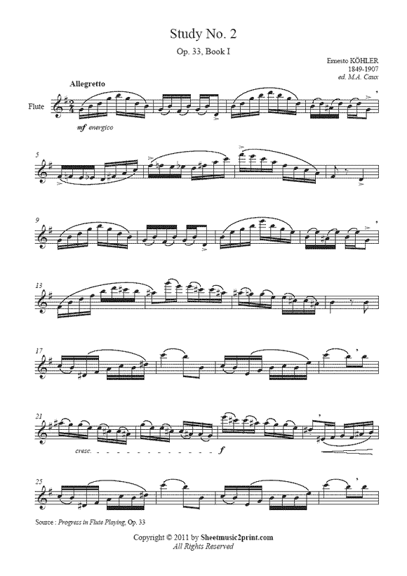 Köhler : Study No. 2, Op. 33, Book I