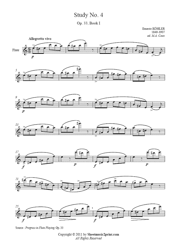 Köhler : Study No. 4, Op. 33, Book I