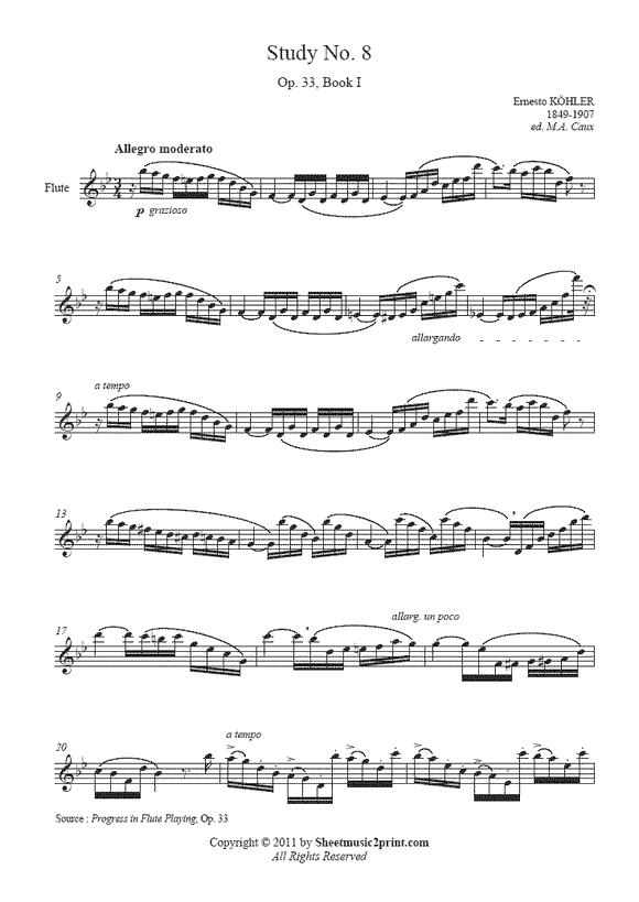 Köhler : Study No. 8, Op. 33, Book I