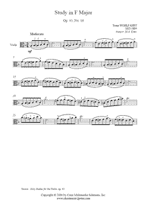 Wohlfahrt : Study Op. 45, No. 16 - Viola