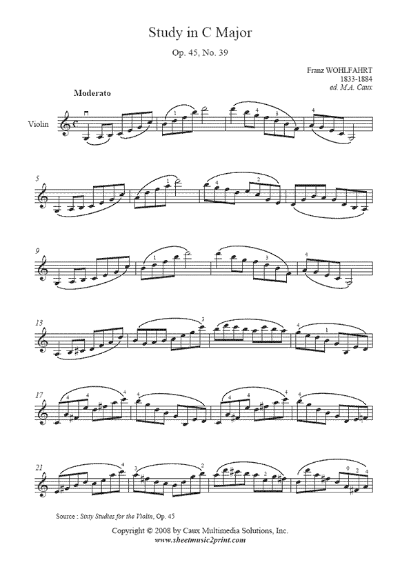 Wohlfahrt : Study Op. 45, No. 39