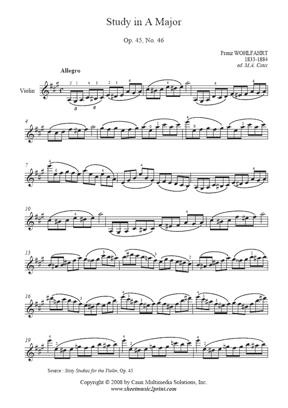 Wohlfahrt : Study Op. 45, No. 46