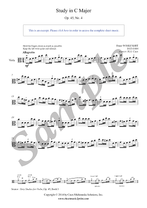 Wohlfahrt : Study Op. 45, No. 4 - Viola