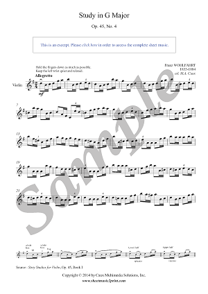Wohlfahrt : Study Op. 45, No. 4