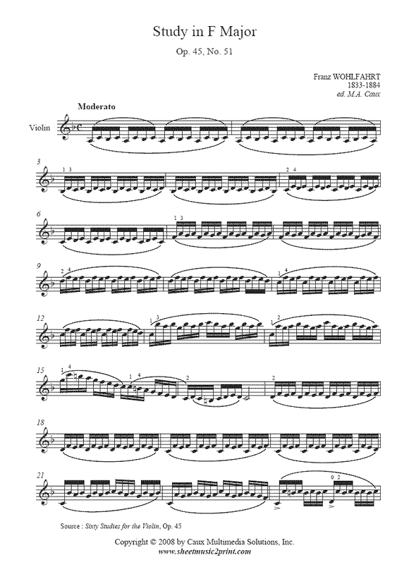 Wohlfahrt : Study Op. 45, No. 51
