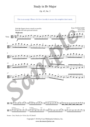 Wohlfahrt : Study Op. 45, No. 5 - Viola