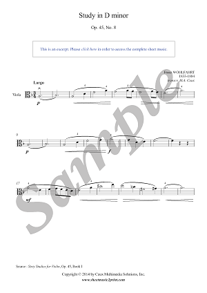Wohlfahrt : Study Op. 45, No. 8 - Viola