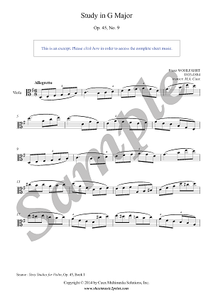 Wohlfahrt : Study Op. 45, No. 9 - Viola