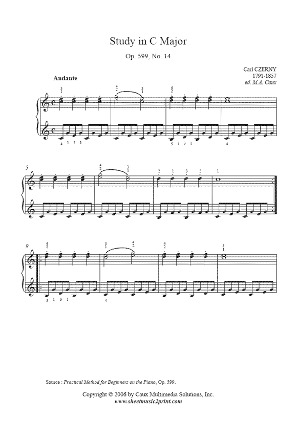 Czerny : Study Op. 599, No. 14