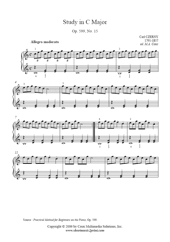 Czerny : Study Op. 599, No. 15