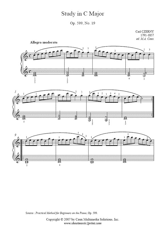 Czerny : Study Op. 599, No. 19