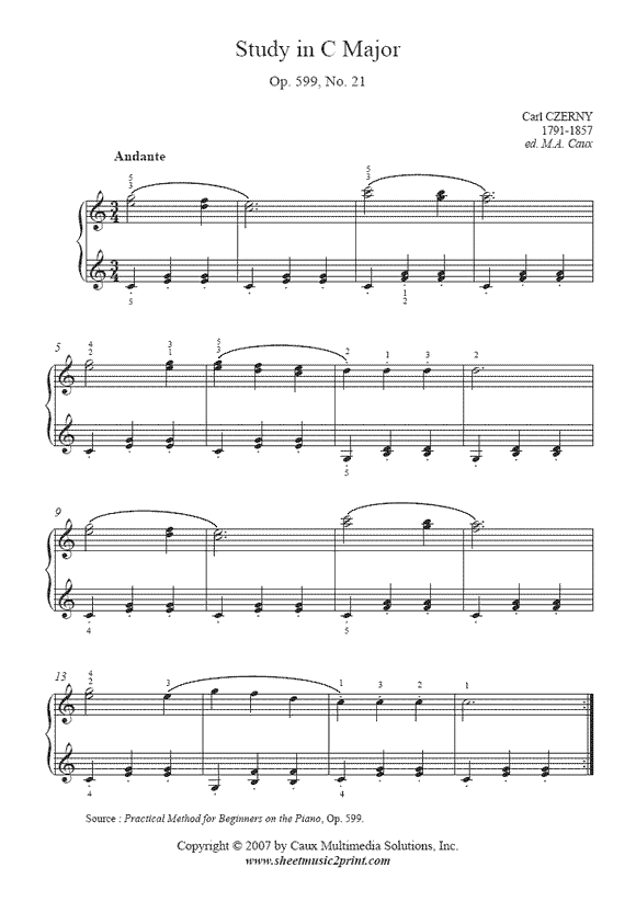 Czerny : Study Op. 599, No. 21