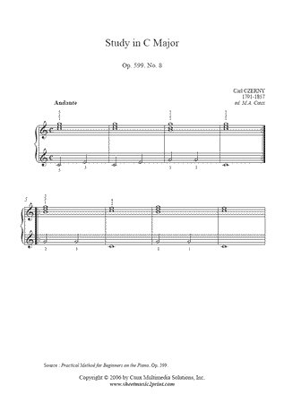 Study in C Major, Op. 599, No. 8