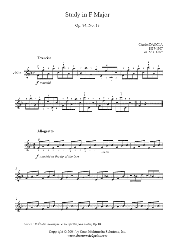 Dancla : Study Op. 84, No. 13