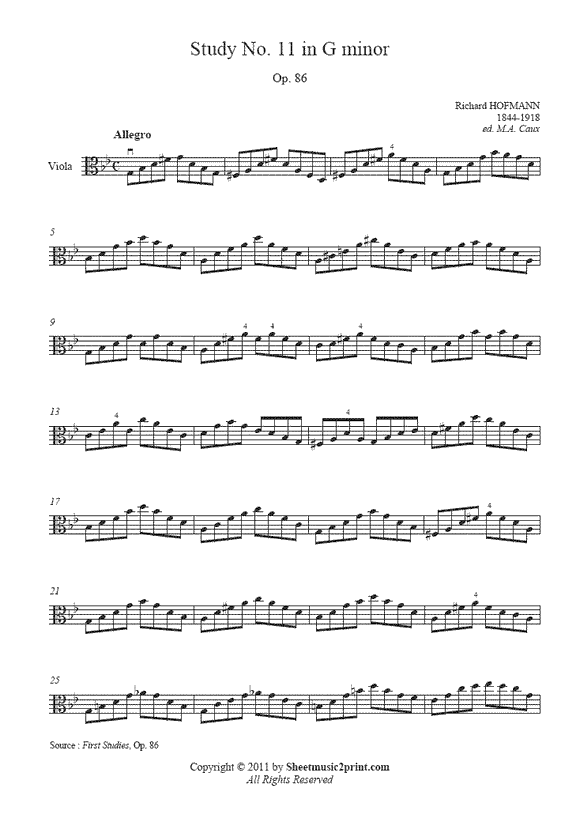 Hofmann : Study Op. 86, No. 11