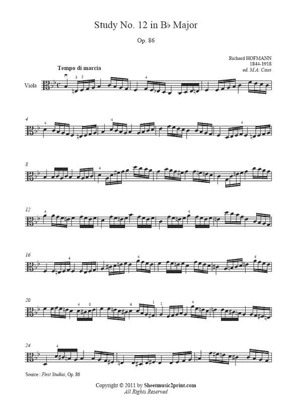 Hofmann : Study Op. 86, No. 12