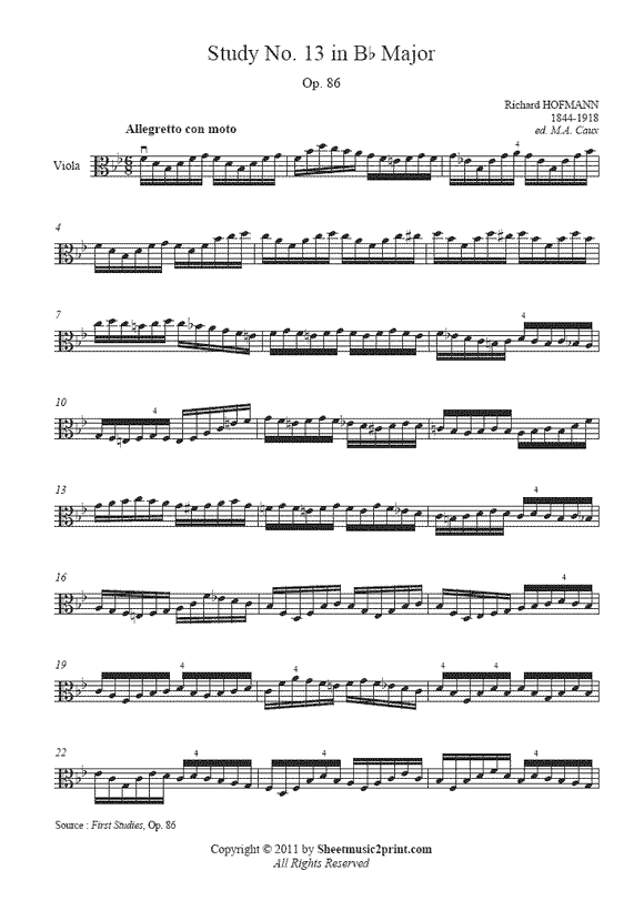 Hofmann : Study Op. 86, No. 13