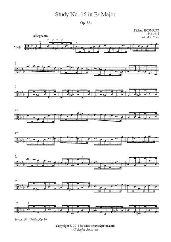 Hofmann : Study Op. 86, No. 16